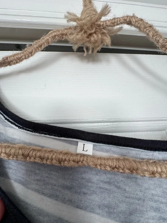 Striped Black and White Sleeveless Maxi Dress - Picture 3 of 3